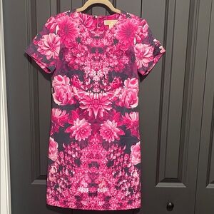 MICHAEL Michael Kors Pink and Black Floral Mini Dress
